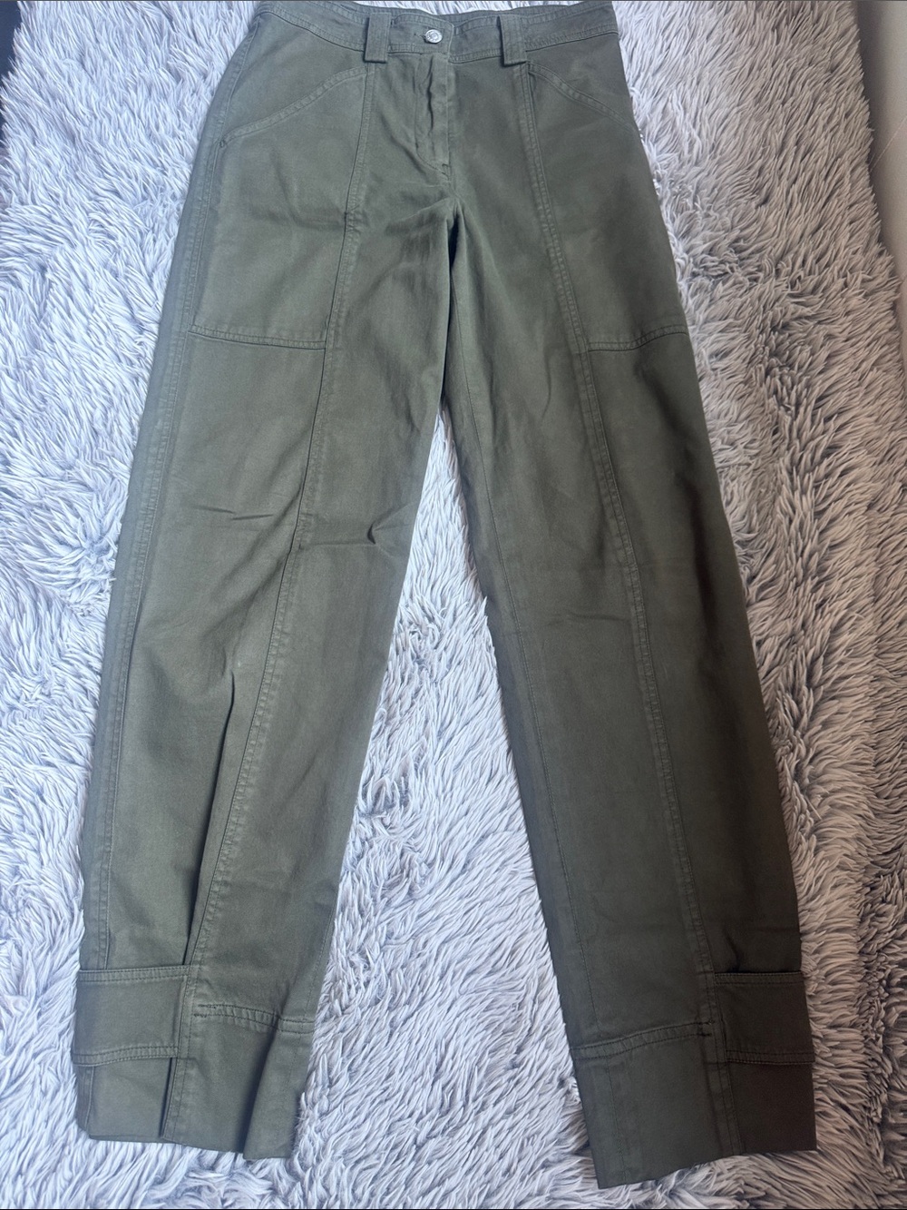 A.L.C. olive utility straight-leg jeans
